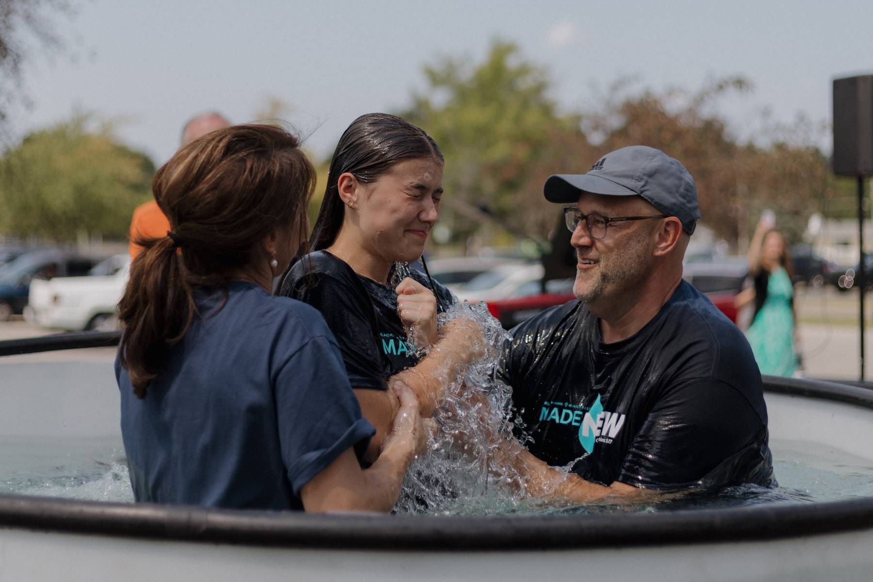 Pastor Dave Tilma baptizing